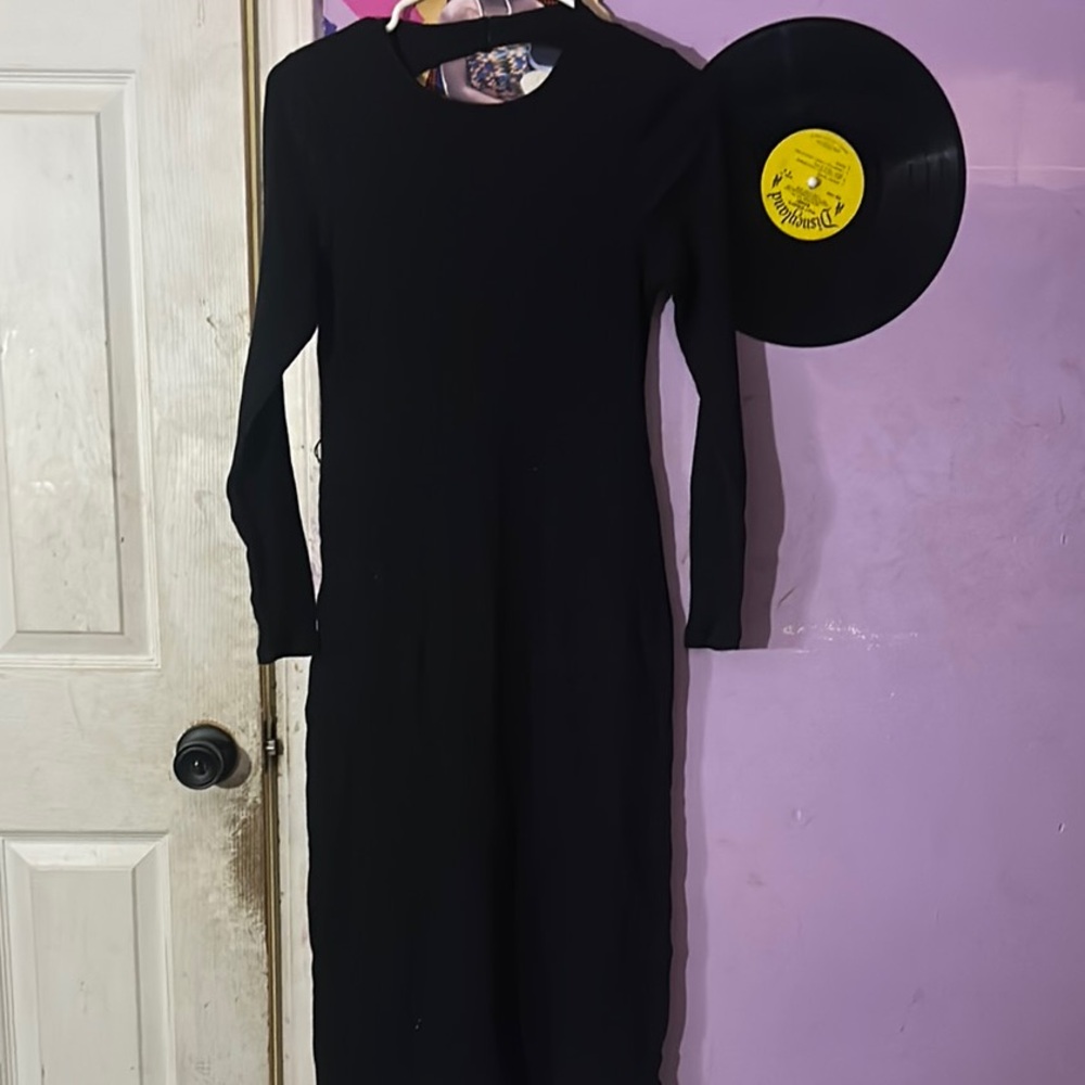 Who What Wear Black Long Sleeve Sheath Dress